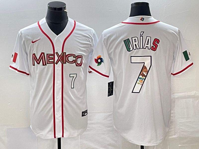 Men 2023 World Cub Mexico #7 Urias White Nike MLB Jersey71->more jerseys->MLB Jersey
